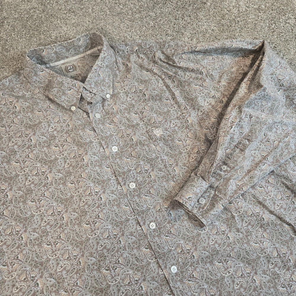 Cinch‎ Paisley Western Mens XL Shirt Blue brown Cotton Long Sleeve Rodeo Cowboy